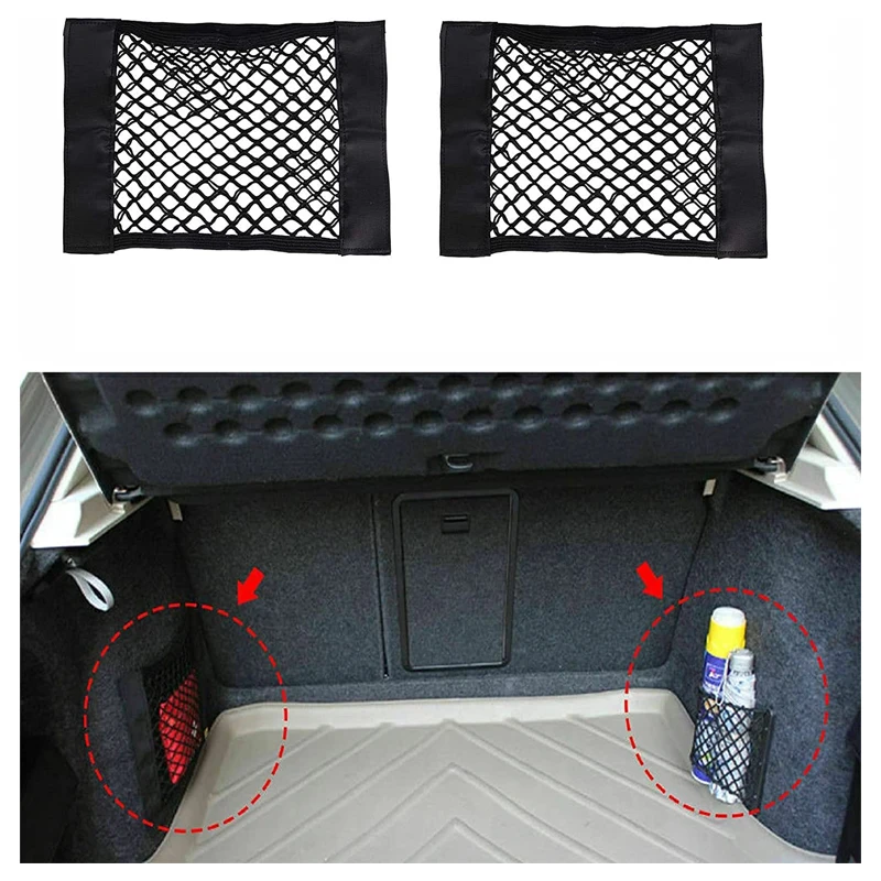 

2pcs Car Seat Back Organizers , Trunk Interior Bag, Mesh Cargo Net Rear Seat Storage Bag Holder Pocket Accessories