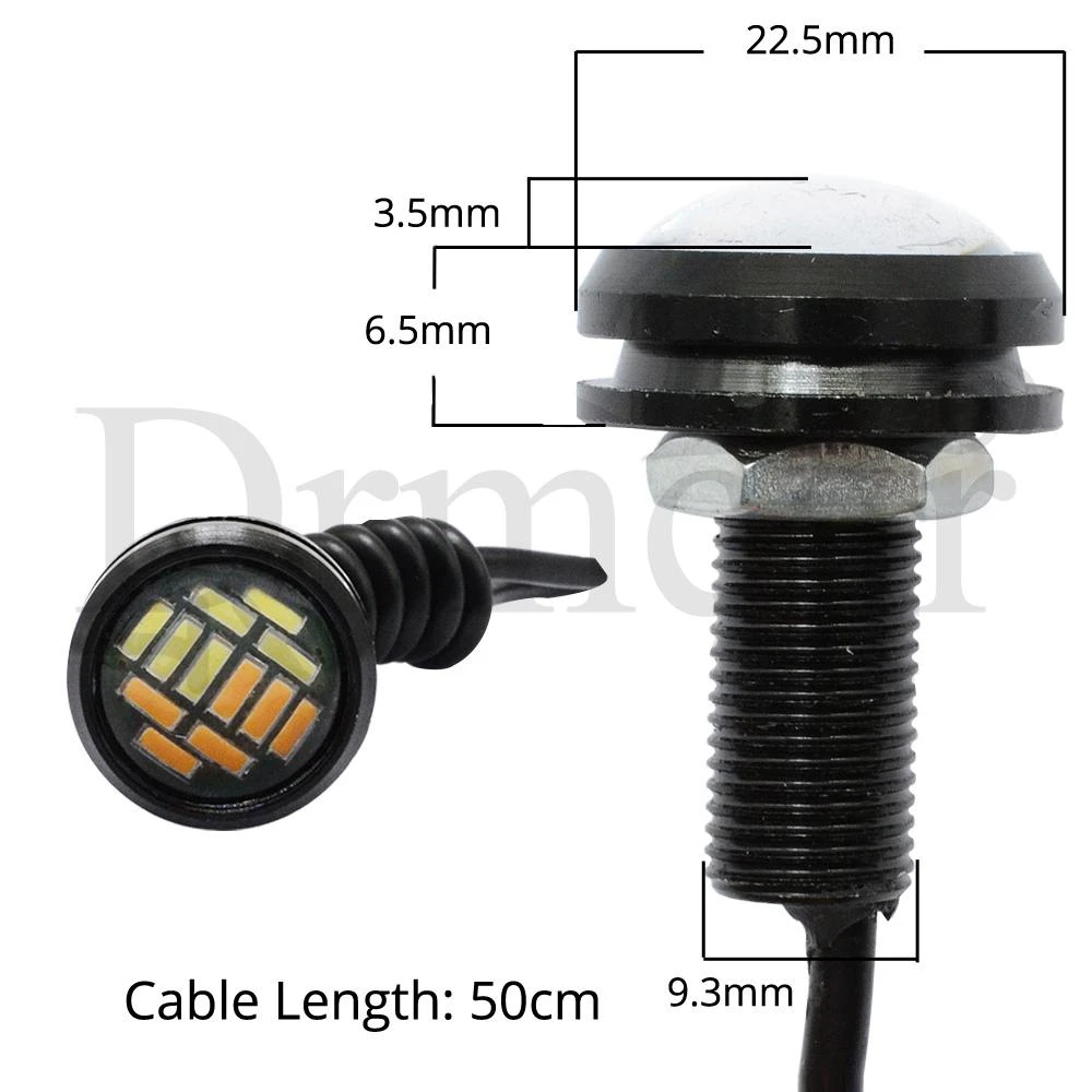 23 мм 4014 12Smd орлиный глаз указатель поворота белого и желтого цвета дневные