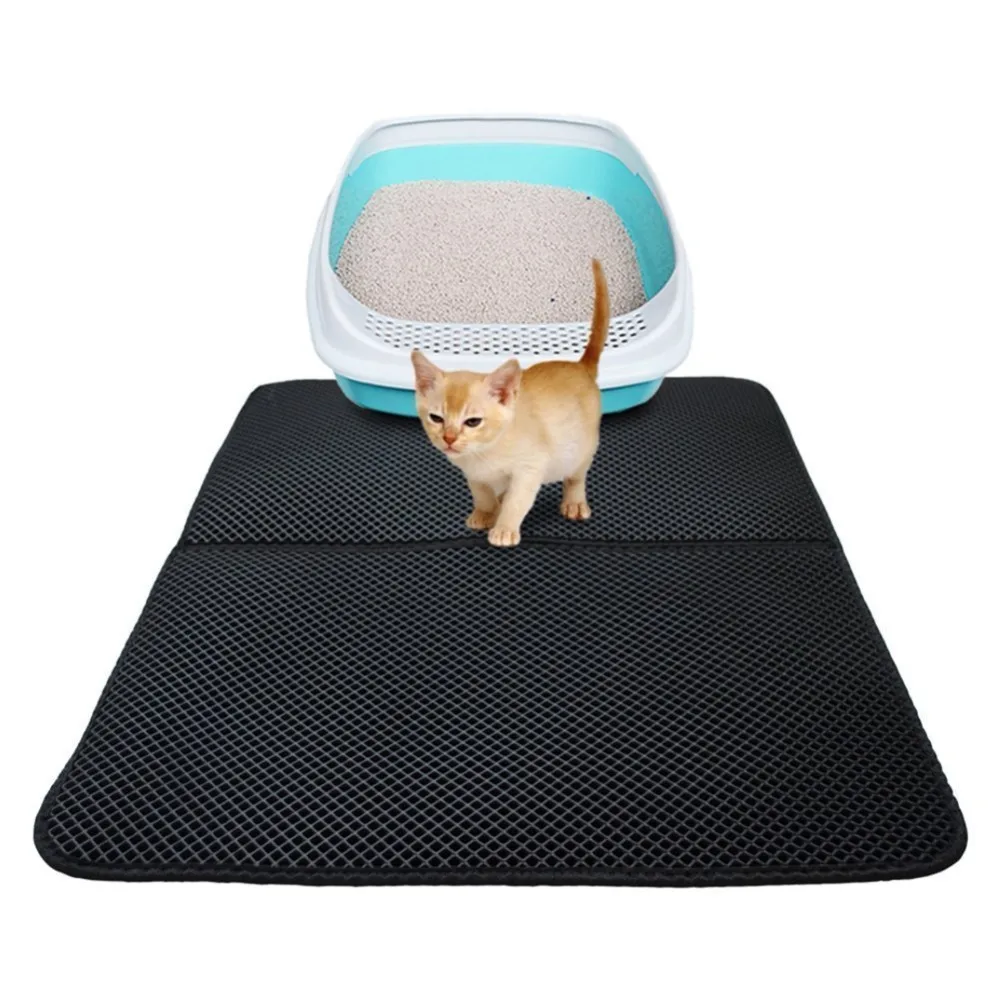 

Pet Cat Litter Mat EVA Double Layer Cat Litter Trapper Mat folding Waterproof Non-slip Pet Litter Mat Drop shipping 2019 New Pet