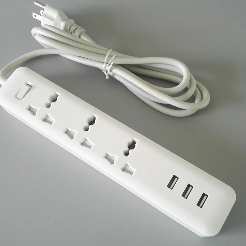 

Smart USB Power Strip Charging 3 USB Port 5V 3.1A Charger Adapters 3 AC Power Socket Outlets UK US EU Plug Universal Socket