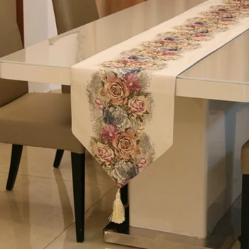 

1PC Modern Tablecloths Tea Table Decorations Cloth Creative Rose Table Runner Table Flag Bed Napkin Home Decoration