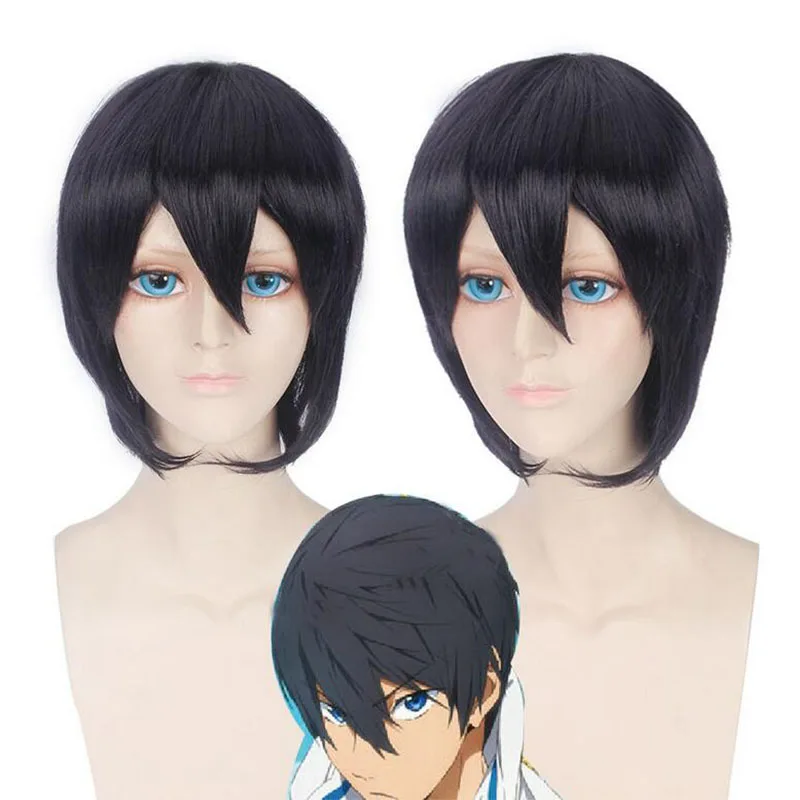 Аниме плавательный клуб Iwatobi Косплэй haruka nanase Хадзуки Нагиса Rin костюм мацуоки парик вечерние волос Косплэй парики+ парик Кепки