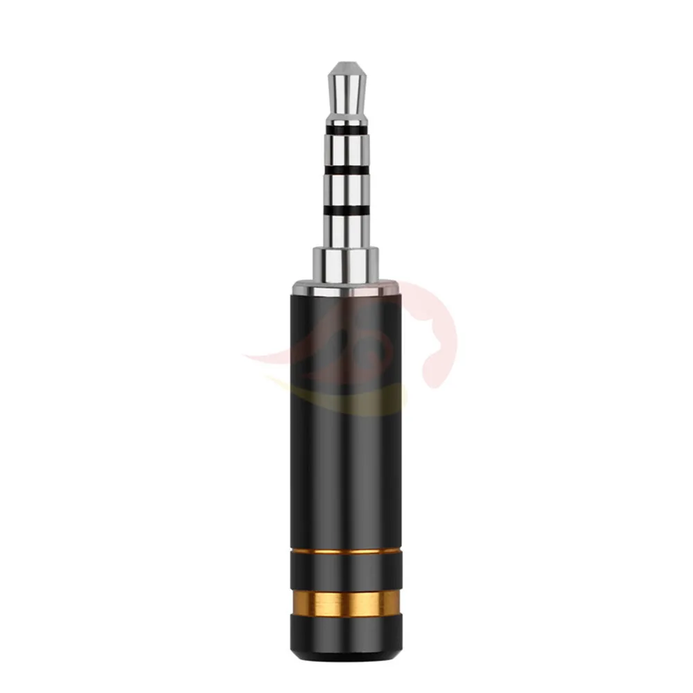 Rhodium Black 5pcs 5 шт. 3,5 разъем 4-полюсный автоматический мужской аудио разъем Медь золотой адаптер для наушников 3-f-5 мм Plug DIY наушников сбалансированный штекер Hifi - Цвет: Rhodium Black 5pcs