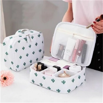 

Women Cosmetic Bag Cactus Travel Toiletry Storage Bag Beauty Makeup Bags Cosmetics Organizer Zipper Make Up Case Pouch
