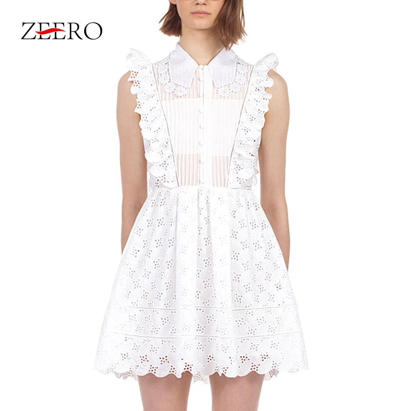 2021 Self Portrait Runway Summer Dress New Arrival Women White Lace Mini Party Female Elegant Ruffles OL Dresses Vestiods | Женская