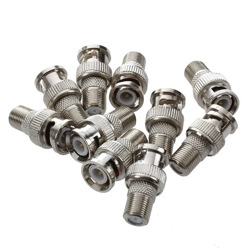 BNC Male to F Female CCTV Camera Coax Cable Connector (Pack of 10) | Обустройство дома