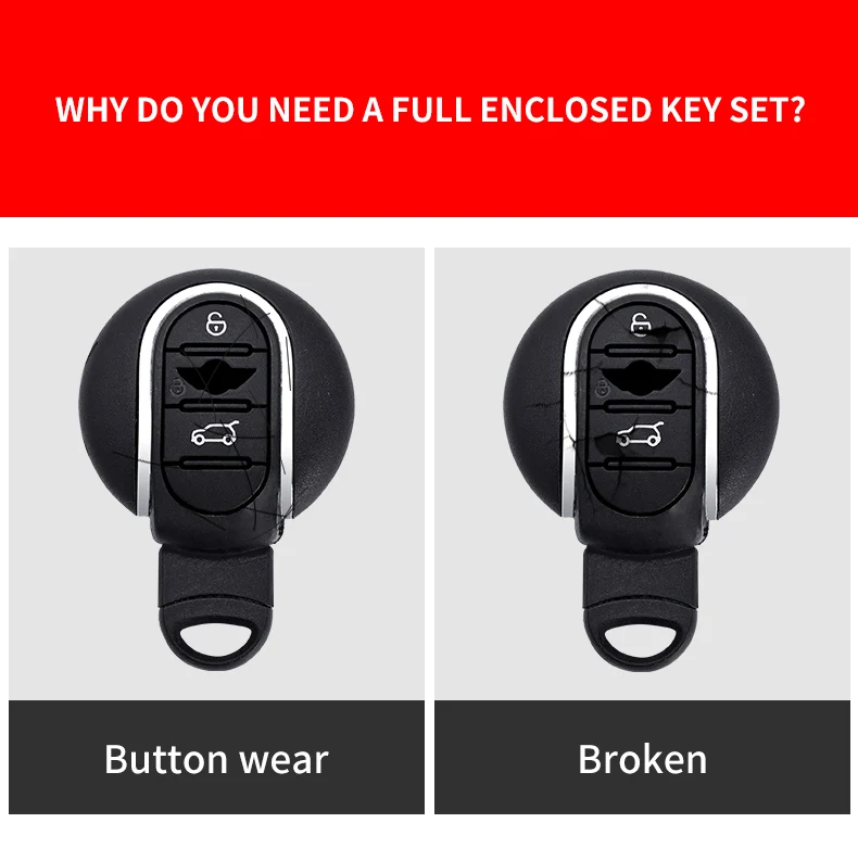 Carbon Fiber Car Smart Key Cover Case Fob Mini Cooper R55 Clubman Countryman F56 F55 F54 2018 2021 CarProtect Shell Accessories - H60d5029a528e408791bf1b915f61e74bO