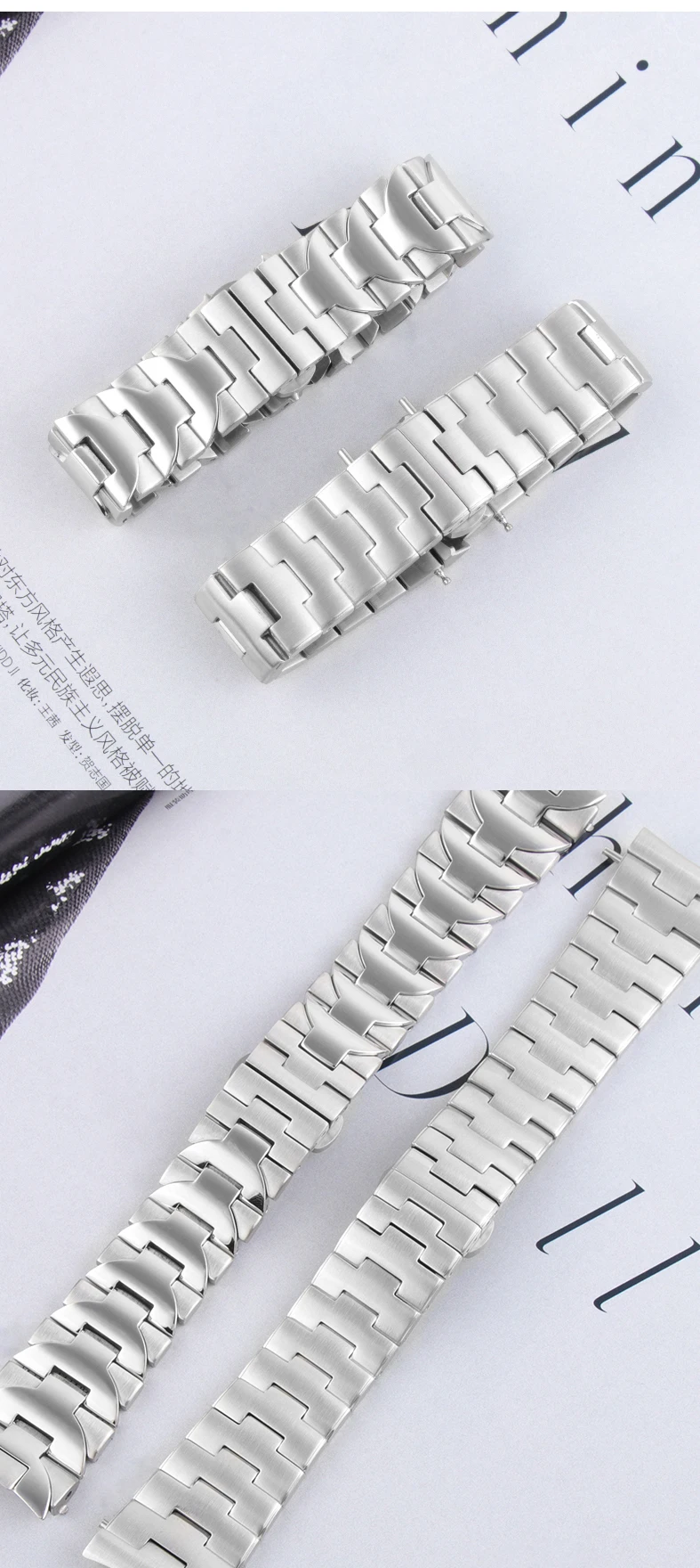 fivela fecho 24mm prata pulseira para pam