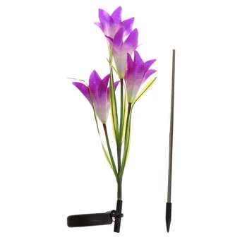 

Lawn Decoration Flower Shaped Lighting Lamp Solar Power Lily Rose Flower Garden Stake Landscape Lamp Outdoor Yard LED Light