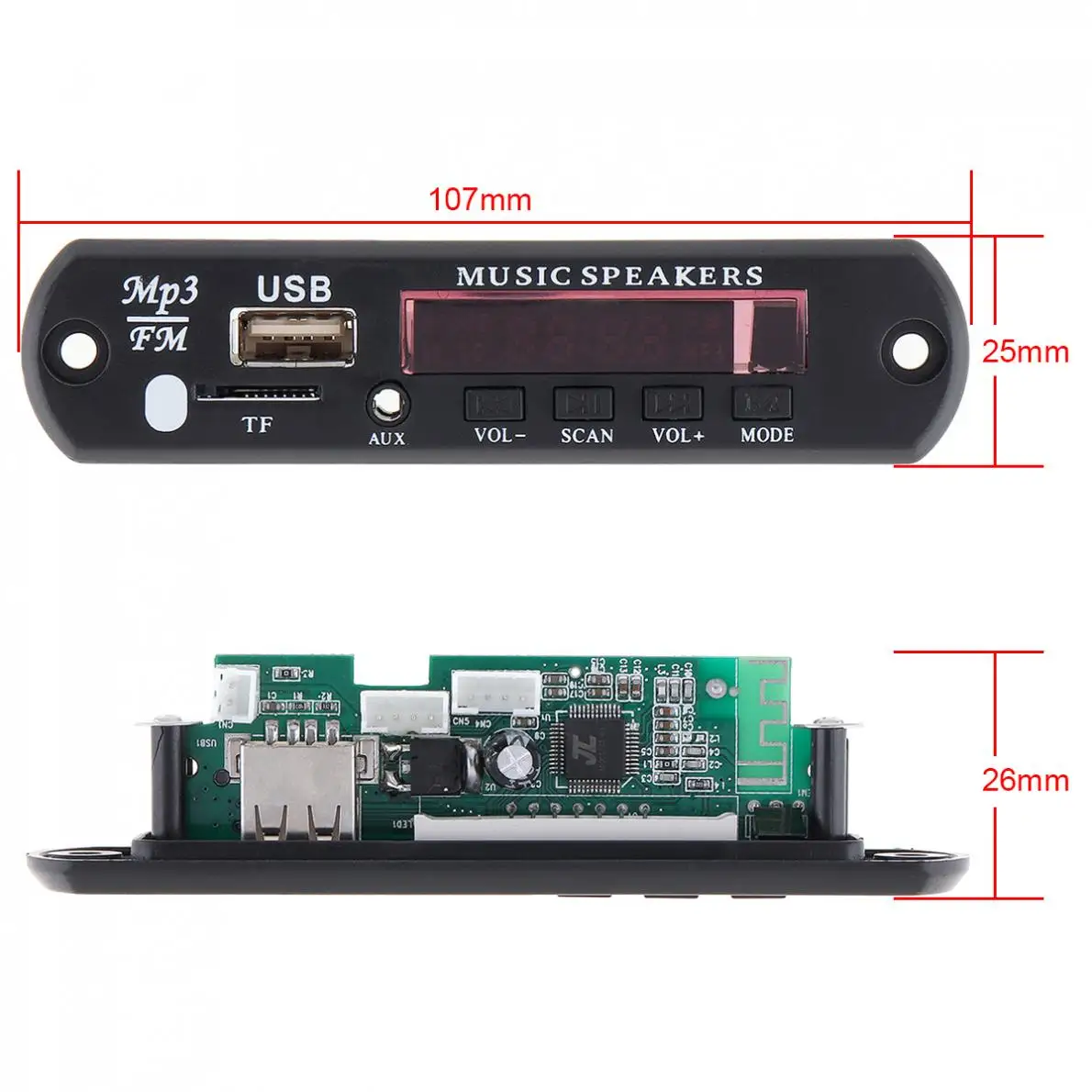 USB / SD AUX аудио MP3 декодер с цветной вспышкой 5 В поддержкой SD/AUX для семейного