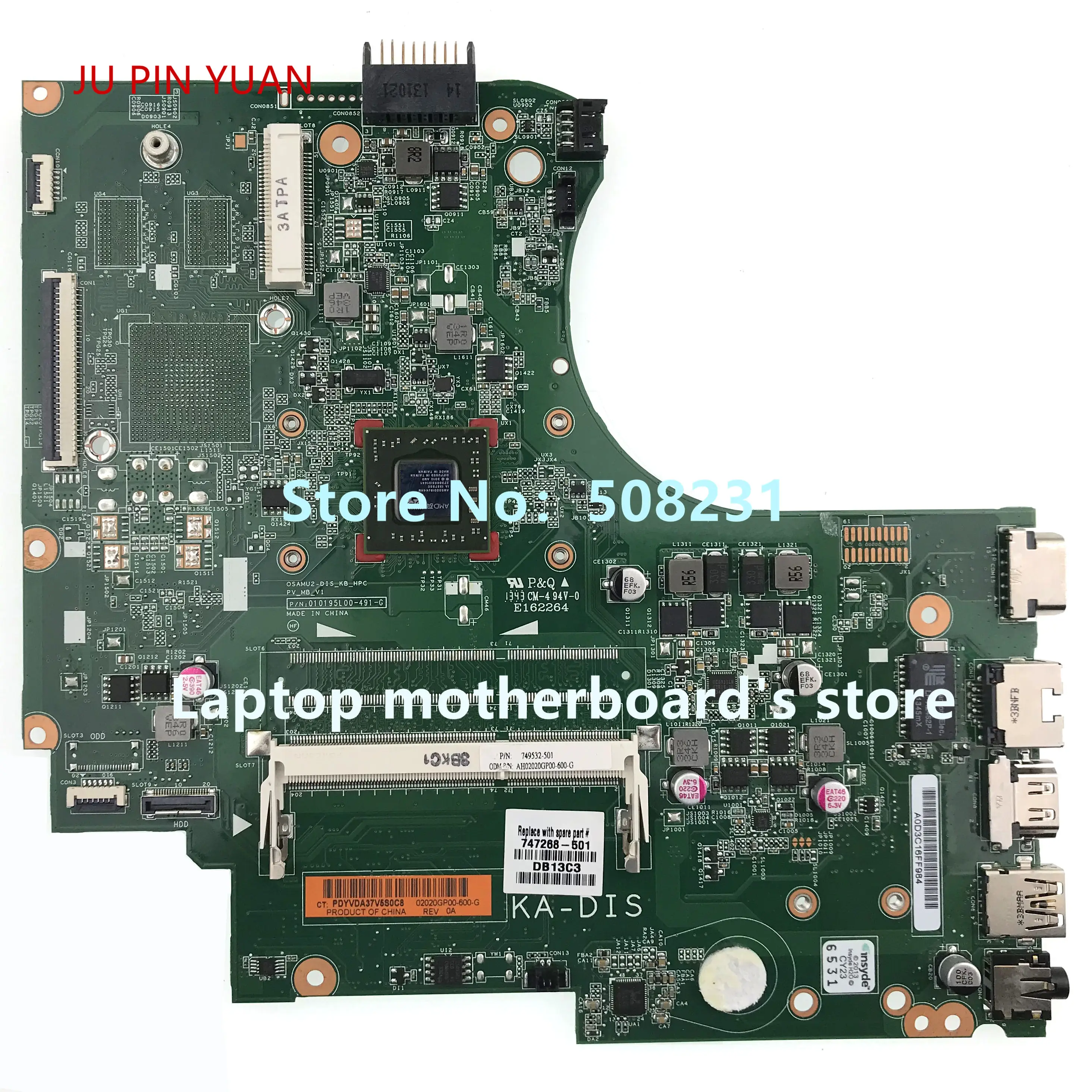 

747268-001 Laptop Motherboard For HP 245 G2 14-D Mainboard 747268-601 with A4-5000 100% Fully Tested