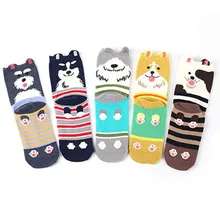 Новинка; милые женские носки с животным узором; мягкие трикотажные носки из хлопка с рисунком; модные популярные Стильные носки для девочек;# ZB