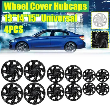 

4Pcs/Set Car Wheel Cap 13"/14"/15" Hubcap Wheel Covers Black Automobile Rim Skin Cover Auto Decoration Accessories