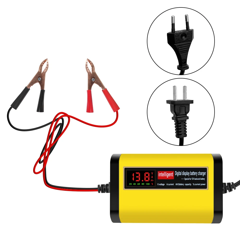 Full Automatic Car Battery Charger 2A Intelligent Fast Power Charging 3 Stages Lead Acid AGM GEL Battery-chargers |