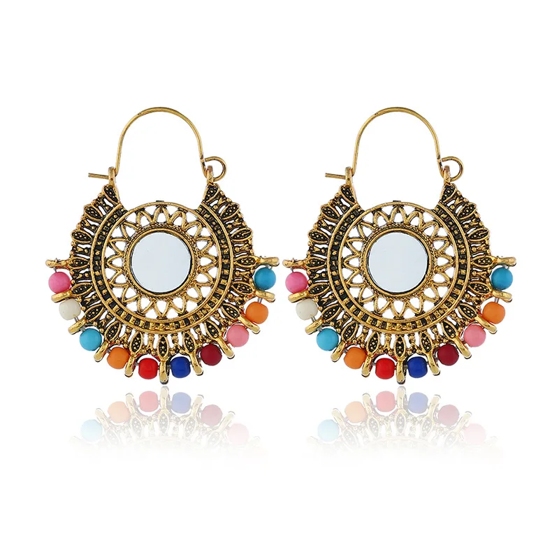 Женские серьги с золотой бахромой Jhumka индийские полимерные подвески бусинами