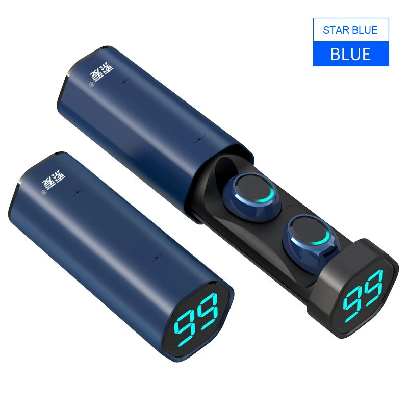 

SOAIY Portable Bluetooth 5.0 In-ear 6D Stereo Headset LED Power Display Binaural HD Call Wireless earphone Waterproof Headset
