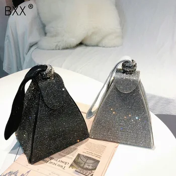 

[BXX] 2020 Luxury Woman Stylish Single Strap Spliced Sequined Shape Day Clutch Handbag Designer Crossbody Bags For Women LM700