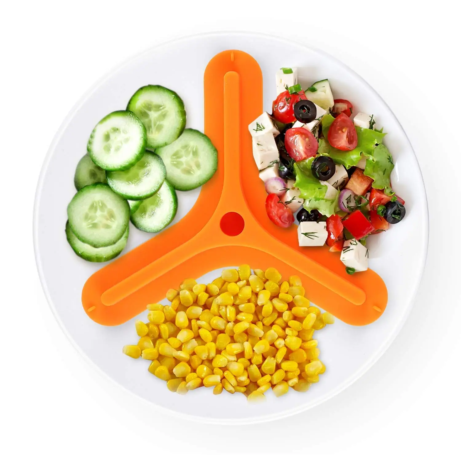 Triangular Plate Divider Silicone Food Separator Portion Control Food