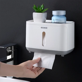 

Toilet Paper Holder Waterproof Wall Mount Shelf Toilet Paper Tray Roll Paper Tube Storage Box Tray Tissue Box Bathroom Product