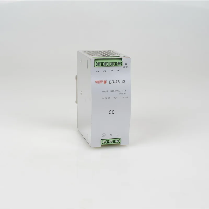 DR-75-24 75W 24V 3.2A/12V 6.3A din-рейка с одним выходом импульсный источник питания ac dc преобразователь SMPS