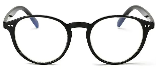 Анти-синие круглые очки для женщин и мужчин компьютерный синий светильник, блокирующие очки, радиационные очки, прозрачные очки - Цвет оправы: black