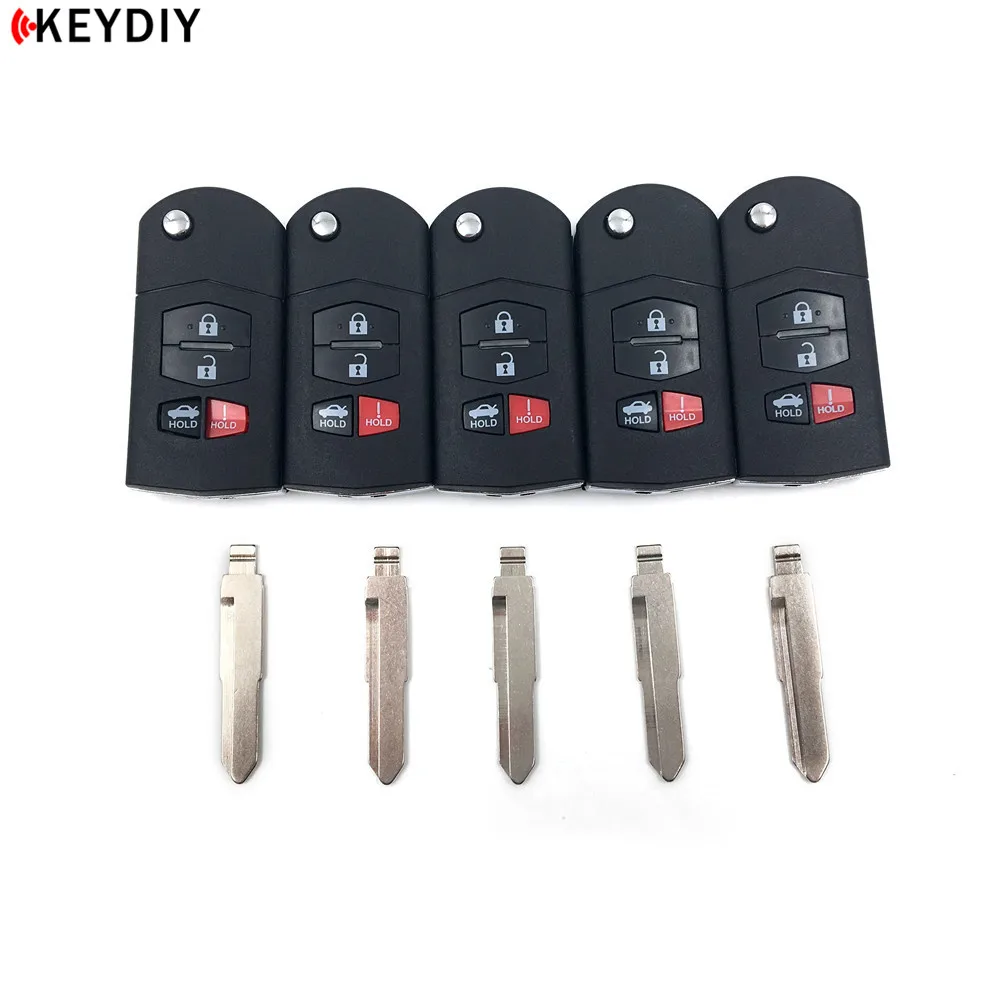 5 шт. KEYDIY KD900 серии B удаленного Управление B14-2 с 5 шт. № 09/14/27 ключа для Mazda - Цвет: B14-4 with 14 blade