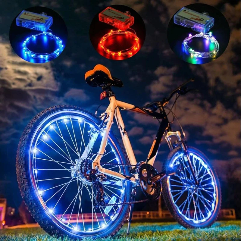 Luces LED coloridas para bicicleta de montaña, luz radio nocturna, lámpara de ciclismo, accesorios para bicicleta linternas|Luz de bicicleta| - AliExpress