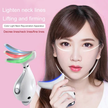 

LED Photon Light Heating Therapy Face Skin Massager Vibration Neck Wrinkle Remover Double Chin Lifting Anti-aging Anti skin fine