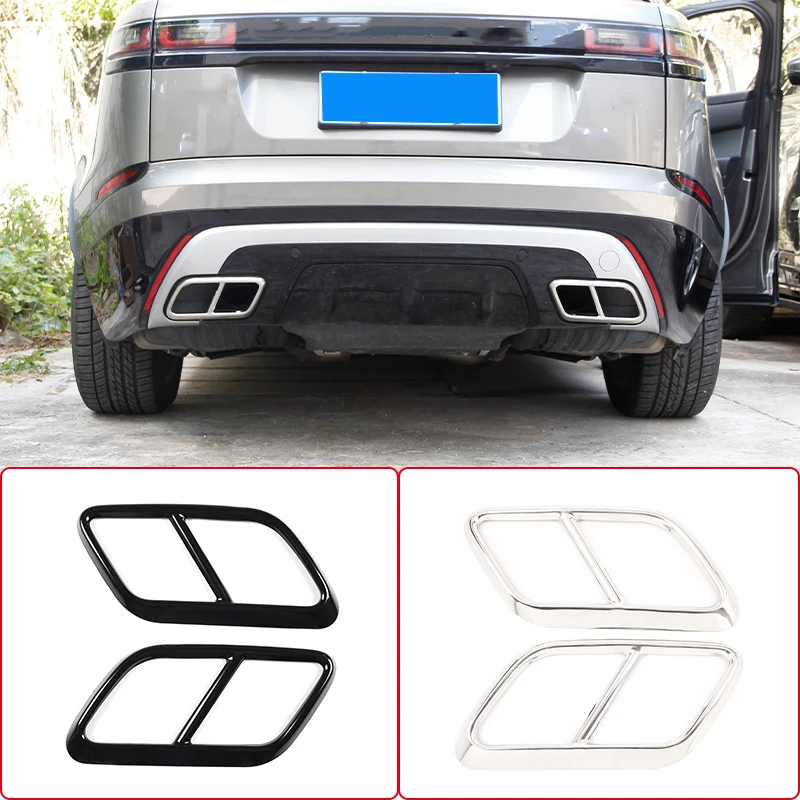 

Car Styling Tail Throat Frame Decoration Cover Trim For Land Rover Range Rover Velar 2017-2020 Exhaust Pipe Stickers Accessories