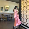 Sexy V Neck Fishtail Slip Satin Dress Thin Straps Tank Dress Casual Long Slim Camisole Lady Beach Cami Female Dresses ► Photo 3/6