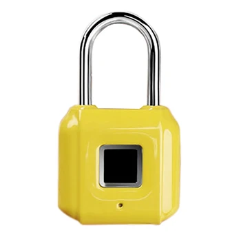 

H8 Smart Fingerprint Padlock USB Rechargeable Mini Finger Press Lock for Access Control Cabinet Gym Locker Room,Yellow