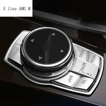 Auto Styling Konsole Armlehne Multimedia-Taste Rahmen Dekoration Abdeckung Aufkleber Für BMW 5 series F10 F18 Innen Auto Zubehör