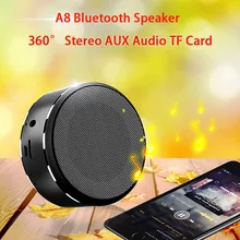 Стерео музыка портативный мини Bluetooth динамик беспроводной Hifi динамик сабвуфер громкий динамик аудио поддержка TF AUX USB A8 динамик s