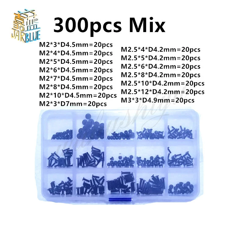150/300pcs Cm 플랫 헤드 노트북 노트북 컴퓨터 나사 모바일 노트북 십자형 슬롯 크로스 매립 나사 키트