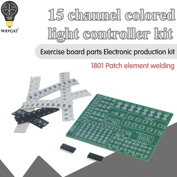 

Diy kit 15 color light controller kit 1801 SMD component welding practice board parts electronic production kit