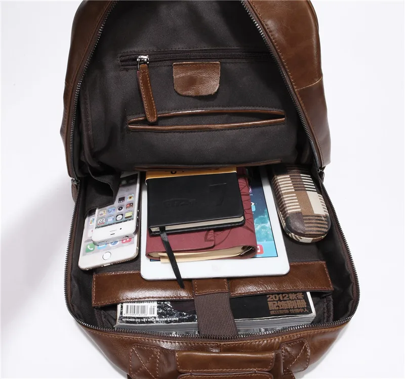 PNDME mode vintage echtem leder männer rucksack business luxury real rind laptop rucksack reise große kapazität bookbag – Detail 9