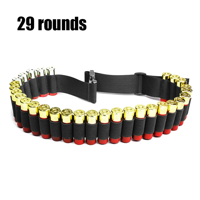

Tactical 29 Rounds Shotgun Shell Bandolier Belt 12/20 Gauge Ammo Holder 130*5CM Military Airsoft Hunting Bullet Cartridge Belt