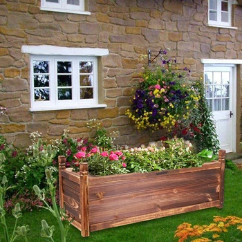 Window-Mounted Raised Garden Bed – Wooden Planter Box for Flowers & Vegetables 1
