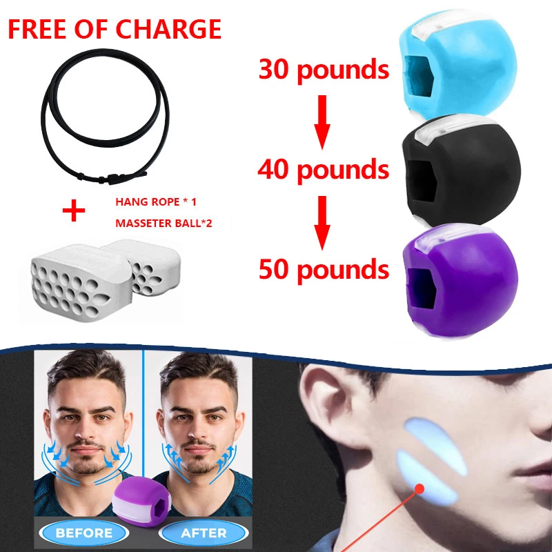 Details about / Face Masseter Facial pop n go mouth Jawline Jaw Muscle Exerciser Chew Ball Set