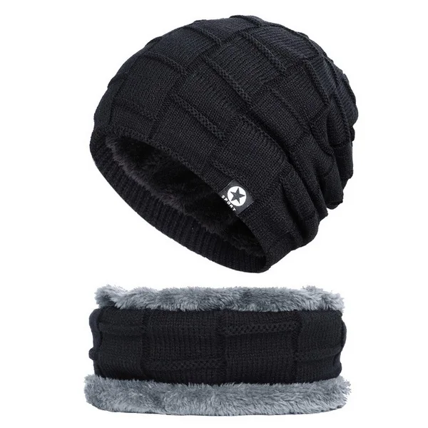 Фирменные NUZADA для мужчин и женщин, шерстяной шарф, шапки Skullies Beanies, шапки, зимняя Лыжная шапочка, теплая шапка-маска, вязаная шапка с защитой от холода - Цвет: Black-Black