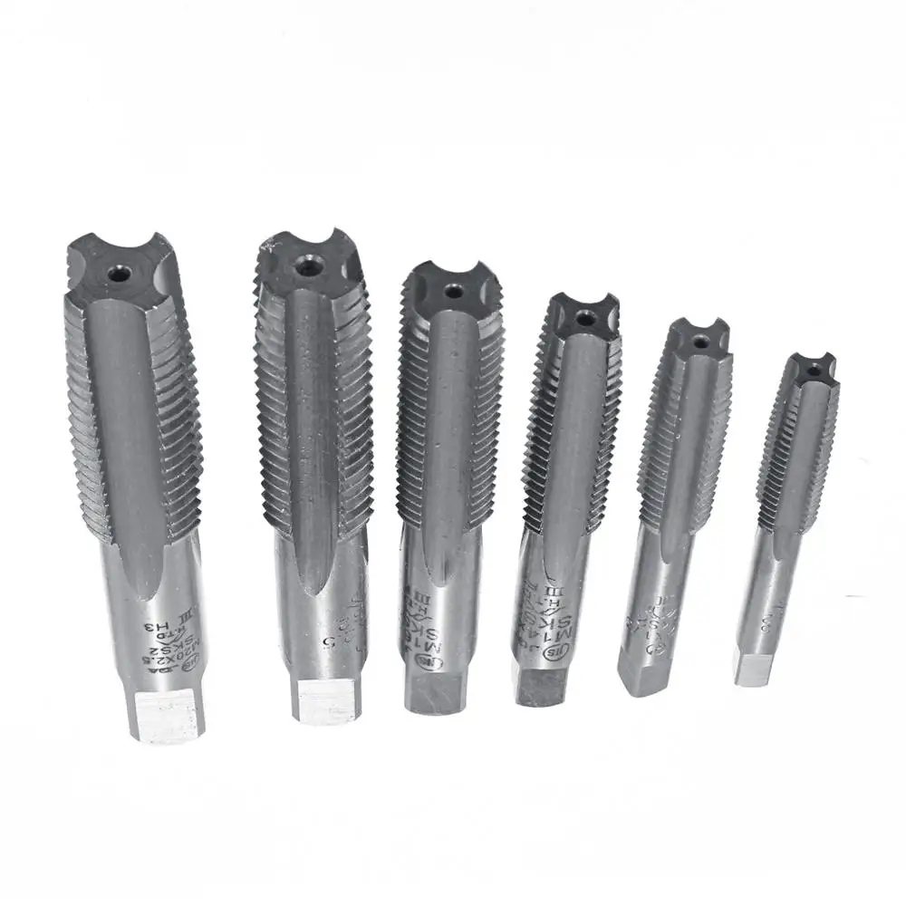 3 шт./компл. M10 M12 M14 M16 M18 M20 HSS ручная дрель коснитесь представляет наиболее продаваемые наборы винтовых для измерения резьбы левую руку набор сверл сужающаяся к талии метчики ручные инструменты