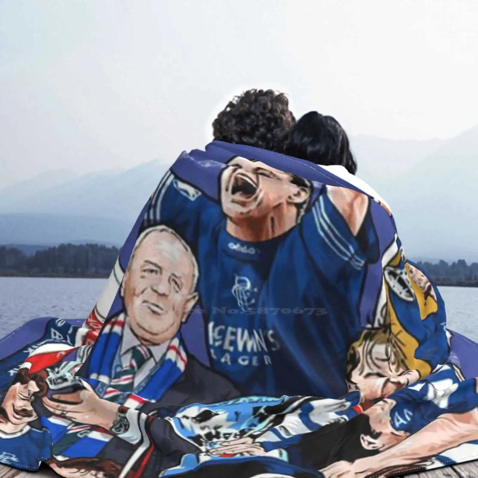 Glasgow Rangers Team Shaggy Throw Soft Warm Blanket Sofa/Bed/Travel Love Gifts Glasgow Rangers Football Scotland Gets We Are 6