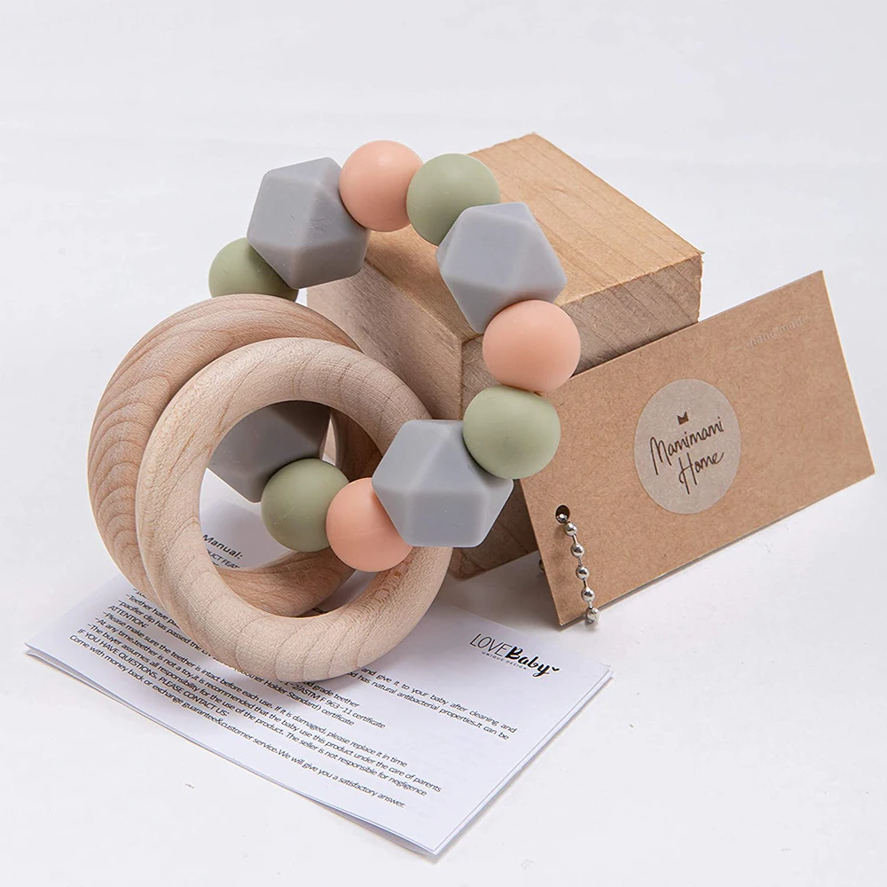 1 шт. серые Детские Прорезыватель для зубов кормления браслет Силиконовые Прорезыватели детей ребенка