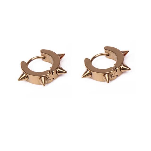 Punk Titanium Steel Ear Clip Ear Stud Earrings For Men Women Black Pierced/No Pierced Fake Ear Circle New Pop Jewelry