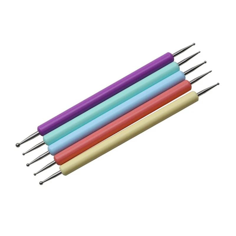 

5Pcs 2 Way Dotting Pen Rhinestones Picker Nail Art Embossing Pen Nail Art Tools