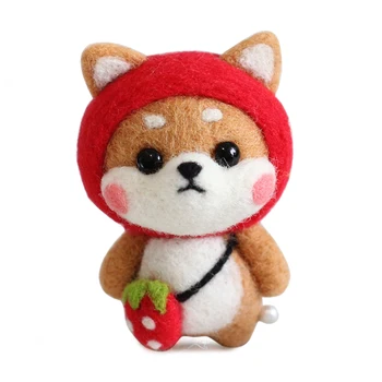 

14x10x6cm Wool Felt Craft DIY Lovely Doll Non Finished Poked Set Handcraft Kit for Needle Material Bag Pack DIY Toys Drop Ship