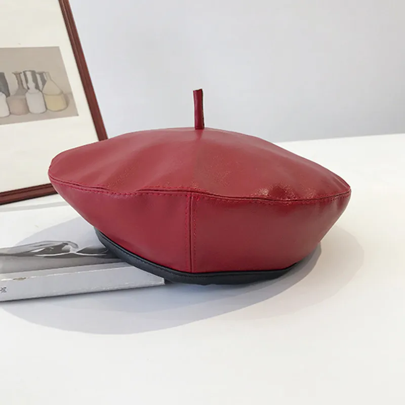 YELITE осень и зима новая мода искусственная кожа берет женский Японский Корейский живописец шляпа дикая личность тыква шляпа прилива