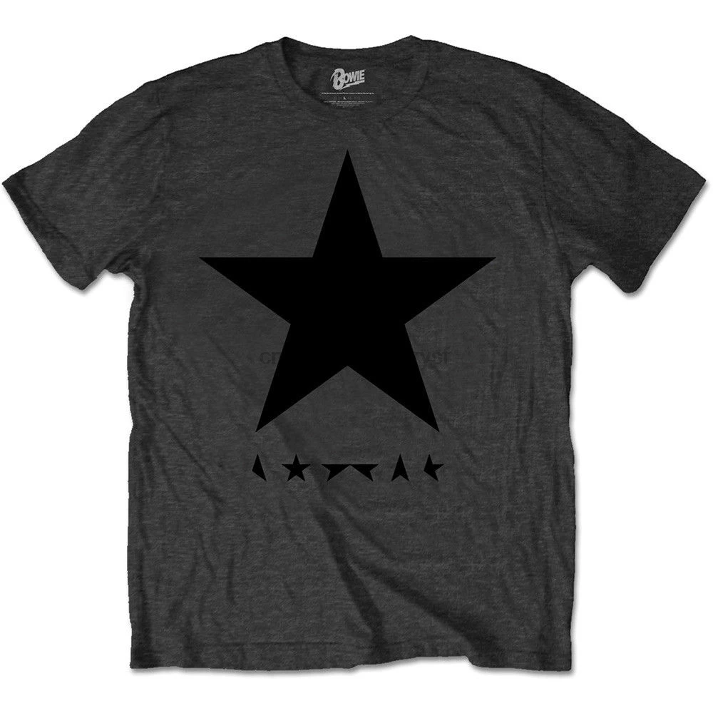 David Bowie ɻlackstar (черная звезда на сером) 'Футболка-Новый' официальный! Летние