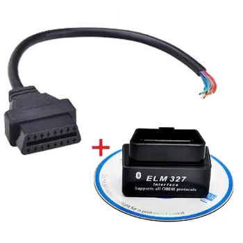 

Black MINI ELM 327 V2.1 OBD2 Elm327 Bluetooth OBD2 Cord Reader Scan Tool Elm-327 + Car Scanner Auto Connect Cable obd2 16 Pin