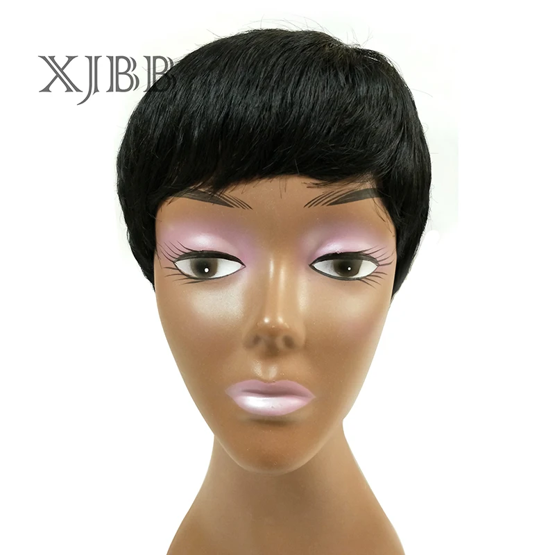 XJBB Short Wigs for Women Natural Synthetic Black Pixie Cut Wig Costume Cosplay Party Hair Wig Heat Resistant